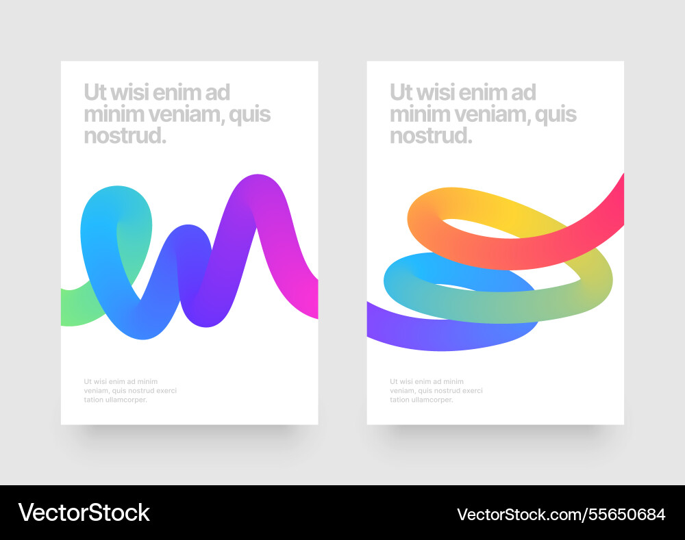 Template with colorful gradient squiggles shapes Vector Image