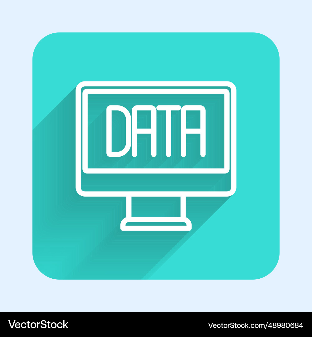 White line data analysis icon isolated with long White line data analysis icon isolated with long vector image