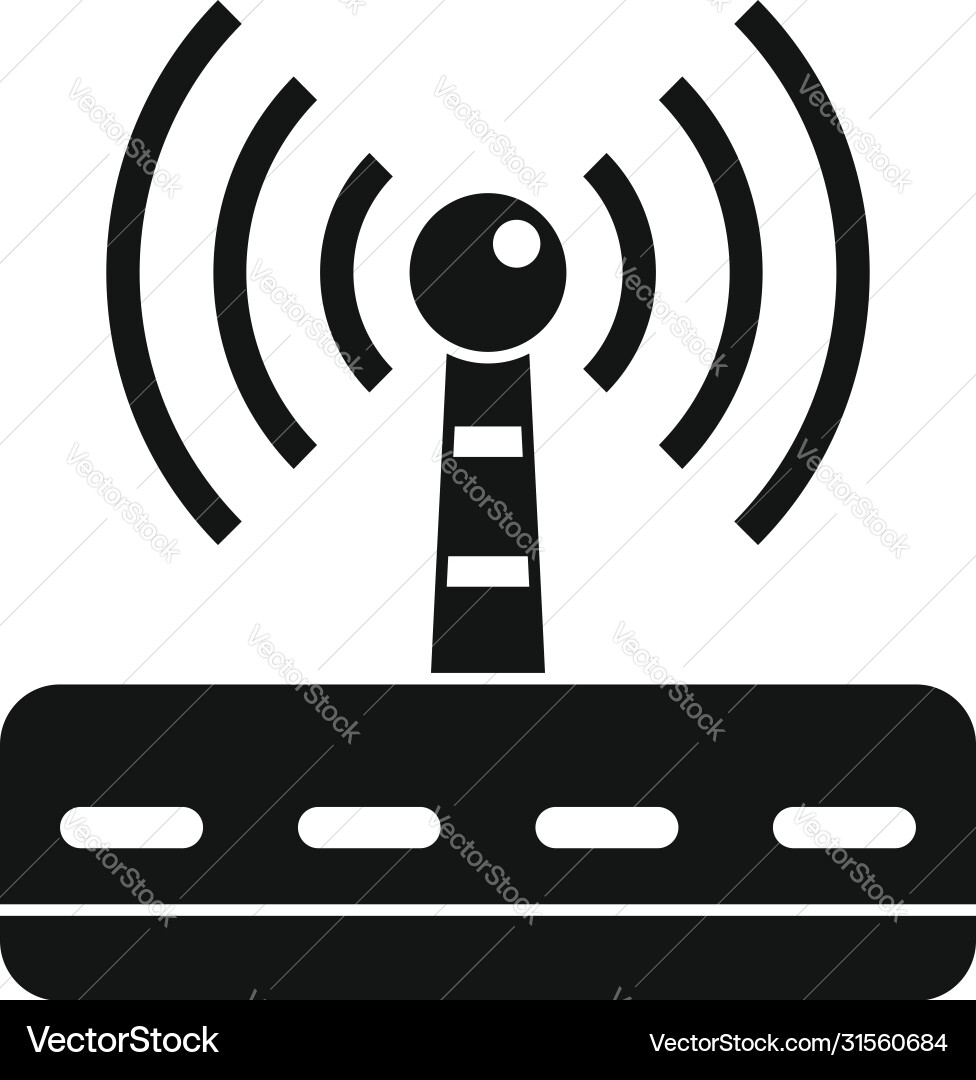 Wifi router radiation icon simple style Wifi router radiation icon simple style vector image
