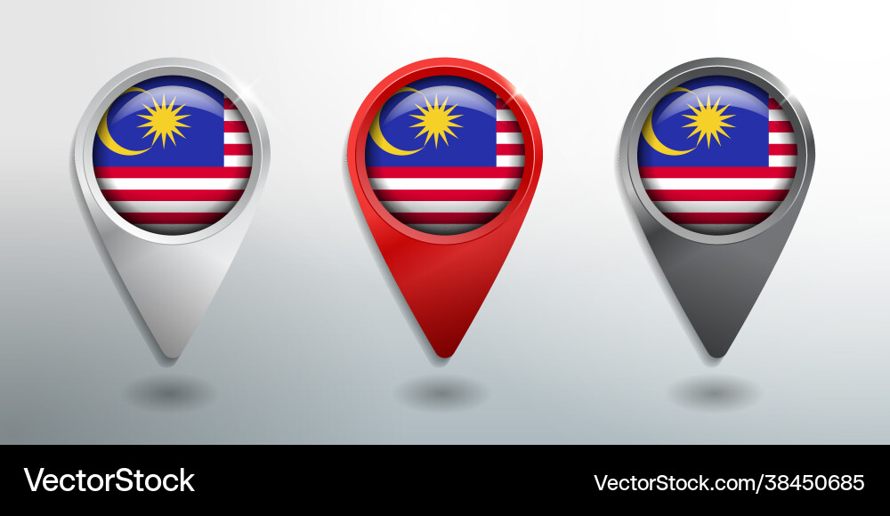 3d pointer tag and location marker with round vector image