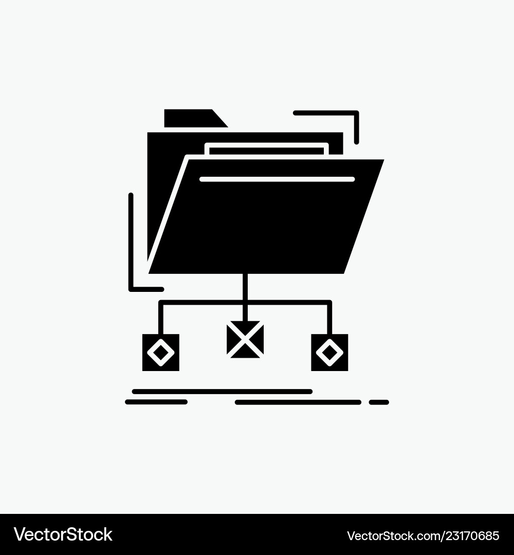 Backup data files folder network glyph icon Backup data files folder network glyph icon vector image