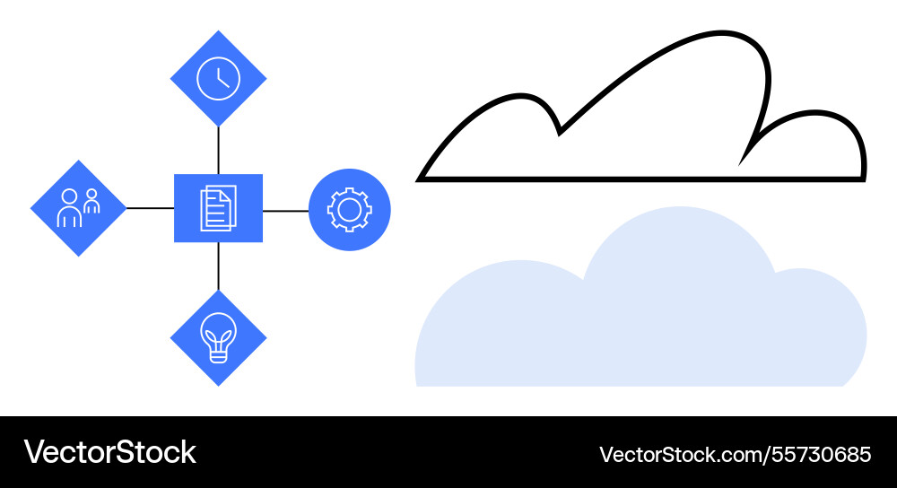 Cloud-basierter Workflow mit Prozessautomatisierung Cloud-basierter Workflow mit Prozessautomatisierung vektorbild