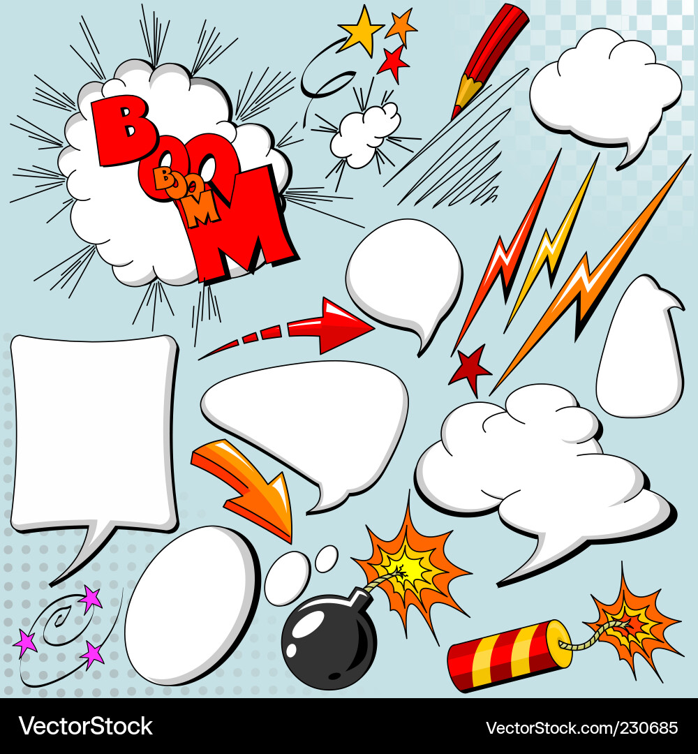 Comic Explosion Elements Royalty Free Vector Image