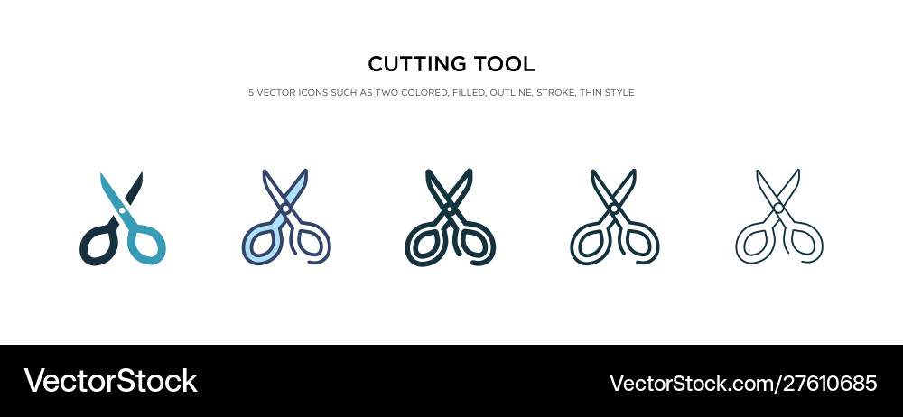 Cutting tool icon in different style two colored Vector Image