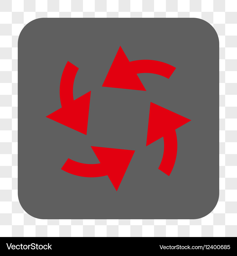 Cyclone arrows rounded square button vector image