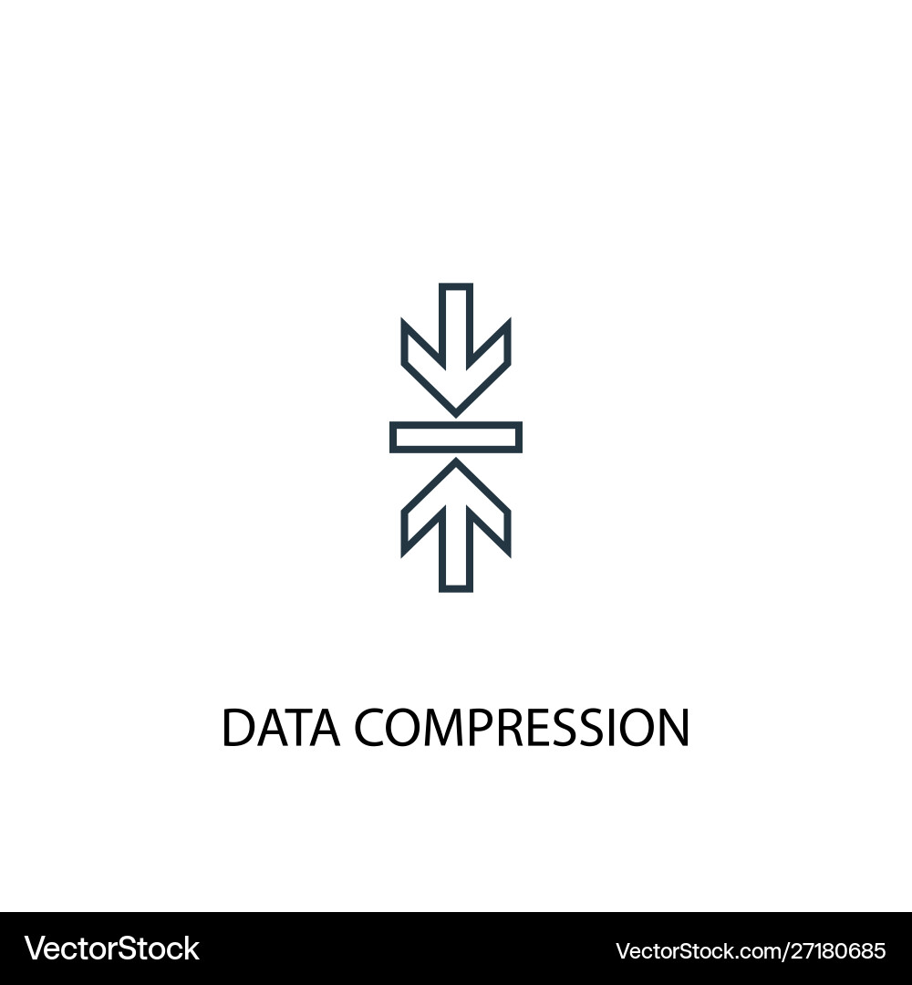 Datenkompression Konzept Linie Symbol einfaches Element Datenkompression Konzept Linie Symbol einfaches Element vektorbild