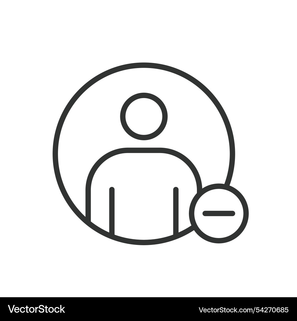 Delete account avatar icon in line design Vector Image
