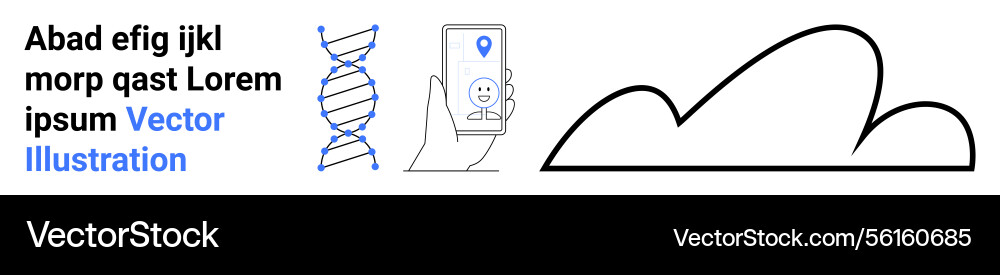 Dna strand mobile navigation app and abstract Dna strand mobile navigation app and abstract vector image