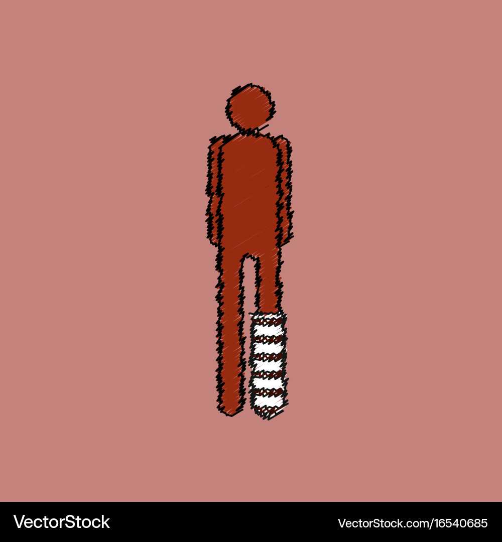 Flat shading style icon man with broken leg Vector Image