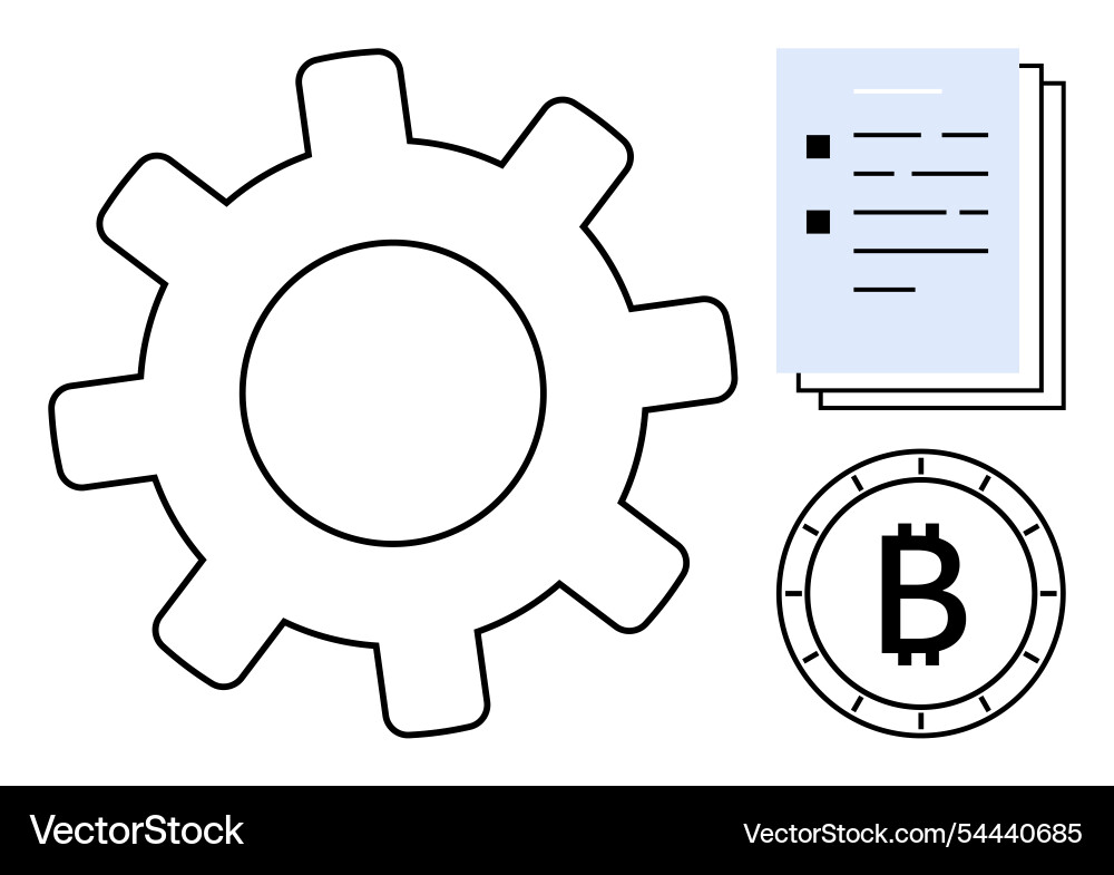 Gears of technology integration documentation Gears of technology integration documentation vector image