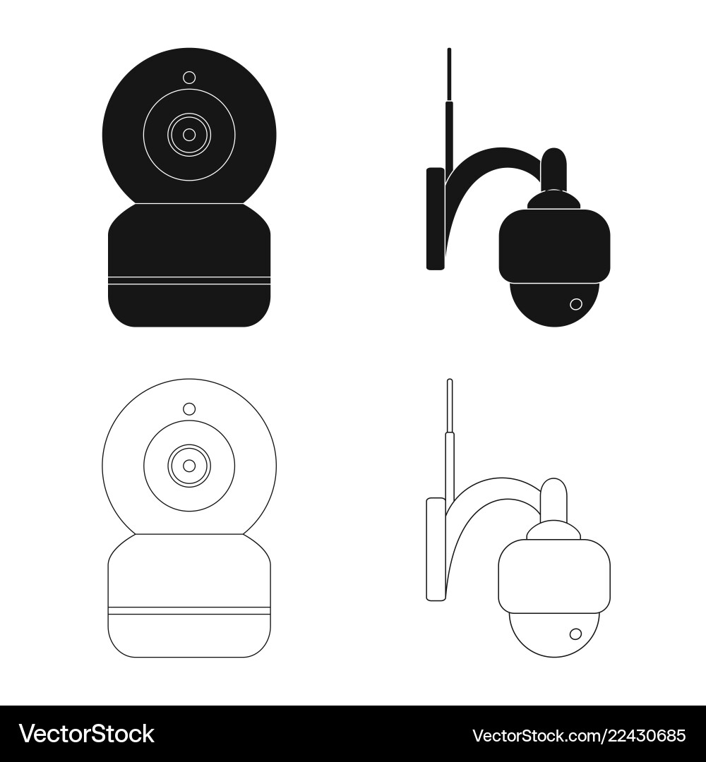 Isolated object of cctv and camera sign set Isolated object of cctv and camera sign set vector image