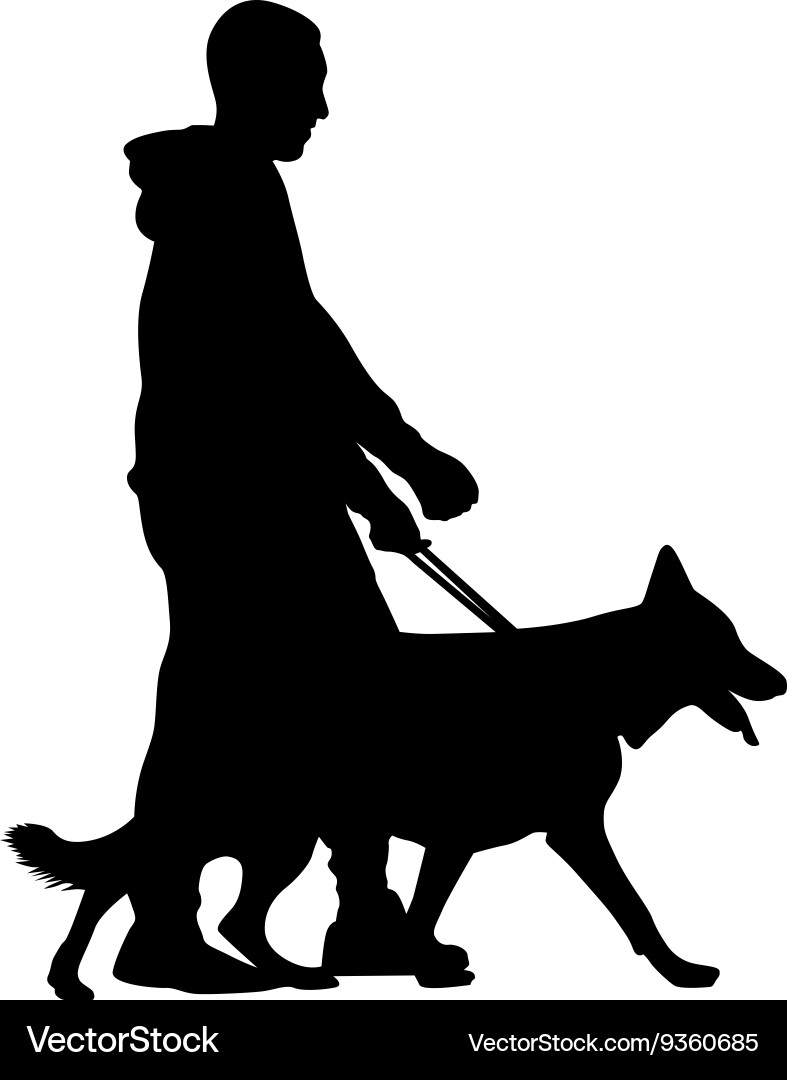 Man Walking with Dog vector image