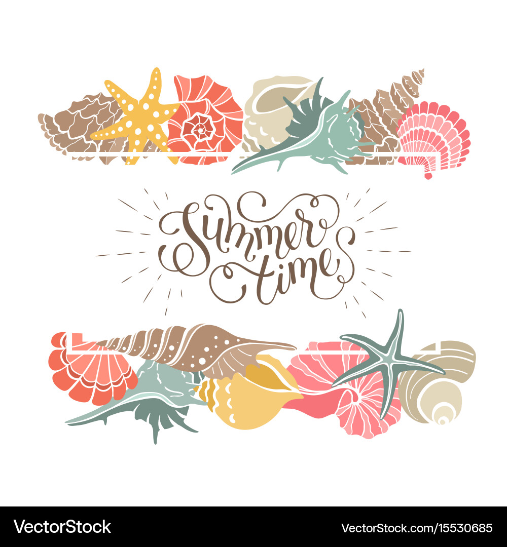 Marine Seashell Pattern Vector Image