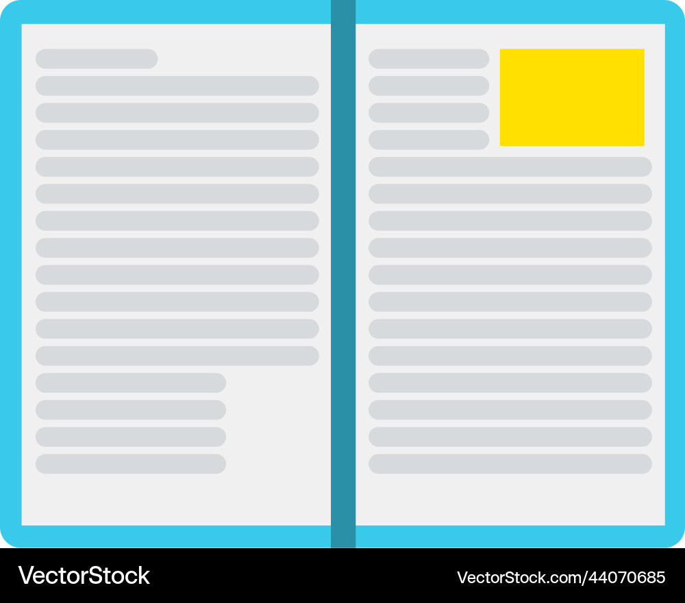 Open book icon text pages knowledge symbol Open book icon text pages knowledge symbol Vector Image