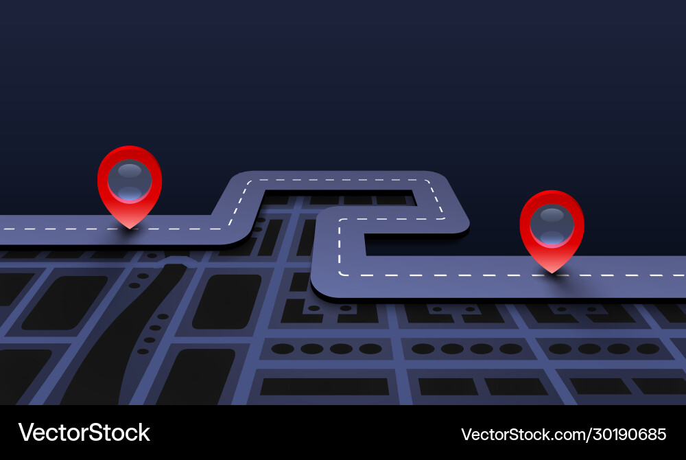 Road Route Navigation Map vector image