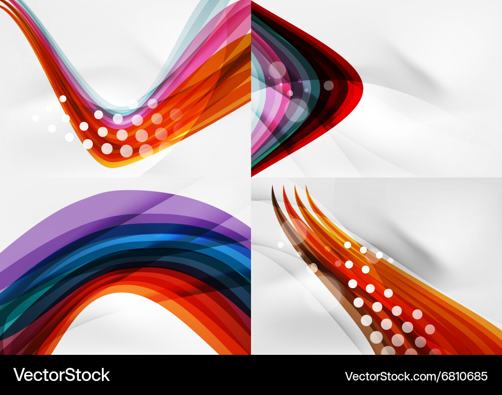 Set abstract backgrounds curve wave lines vector image