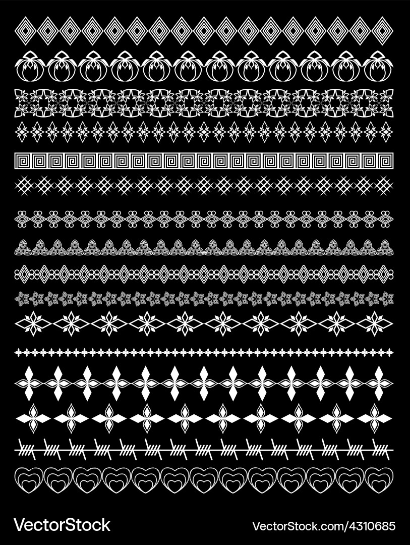 Set of calligraphic design borders elements Vector Image