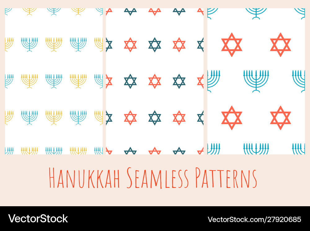 Set seamless patterns with star david Set seamless patterns with star david vector image