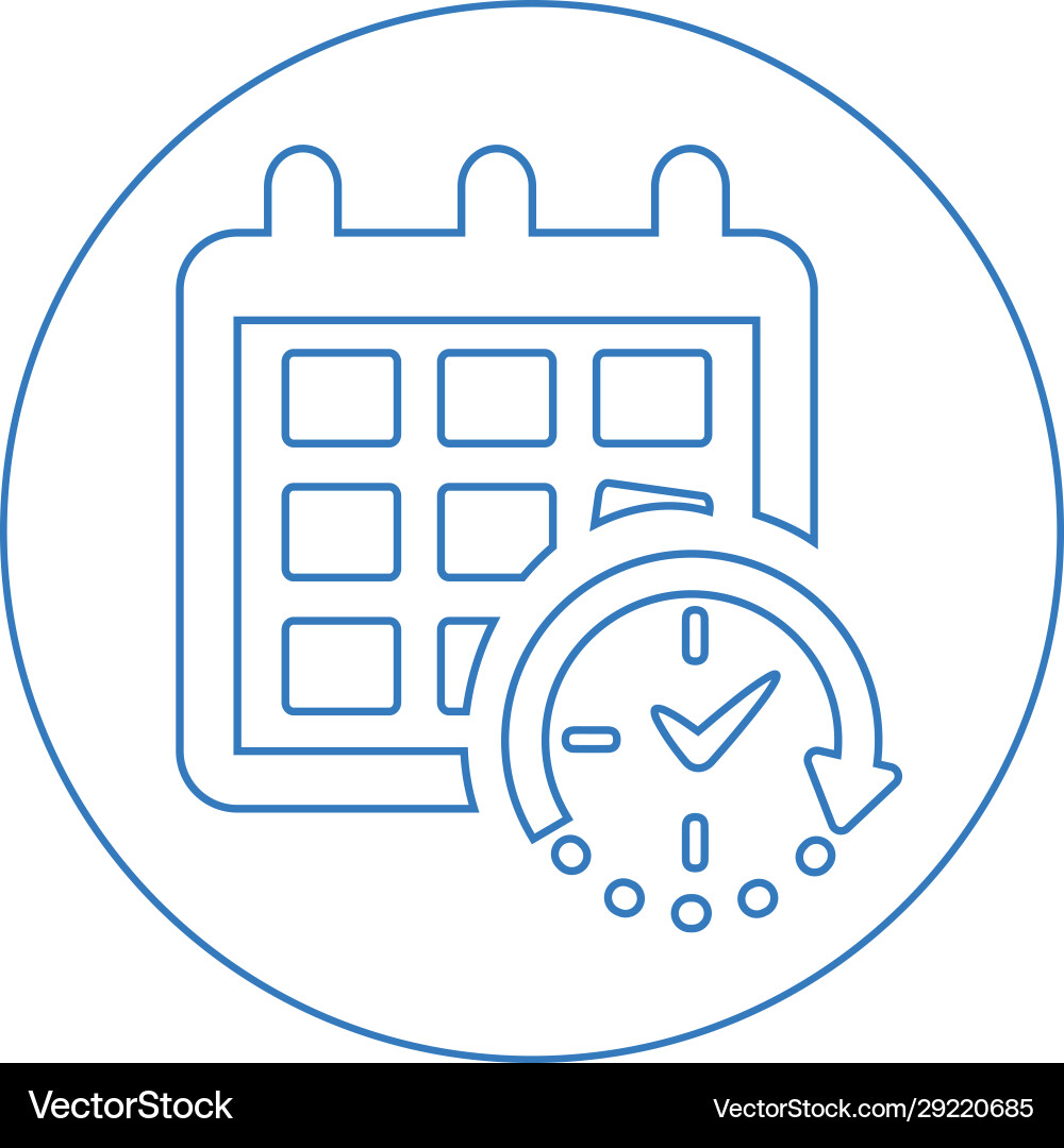 Timer event delivery date schedule icon vector image