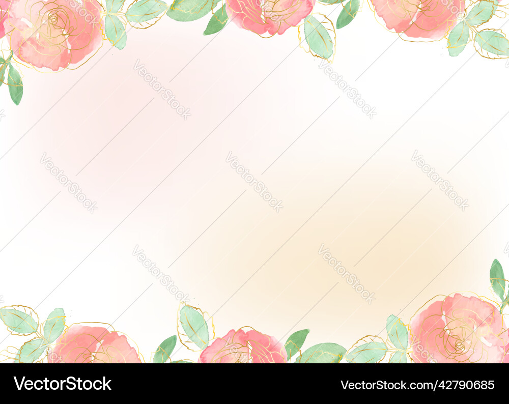 Wasserfarbe lose Rose Blumenstrauß mit Gold Wasserfarbe lose Rose Blumenstrauß mit Gold vektorbild