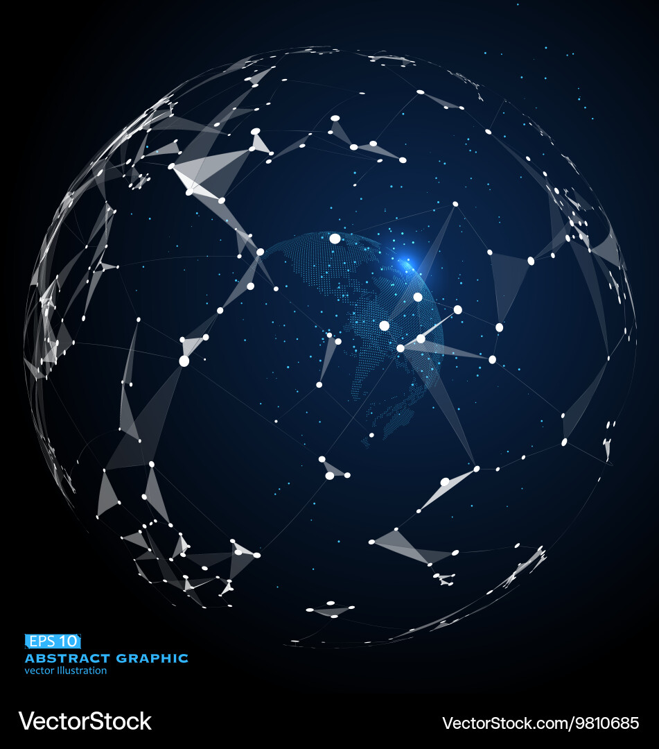World map point line composition representing Vector Image