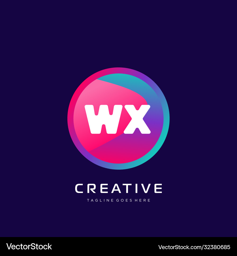 Wx Original-Logo mit bunter Vorlage Wx Original-Logo mit bunter Vorlage vektorbild