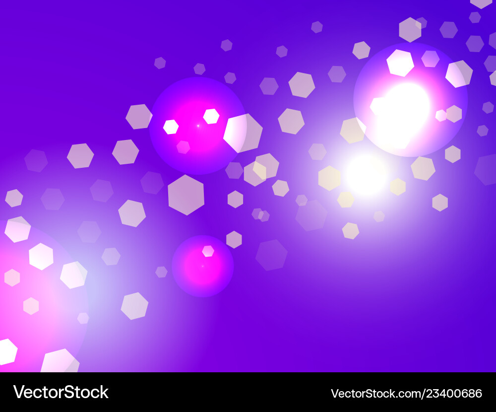 Abstract light background bokeh effect hexagons Vector Image