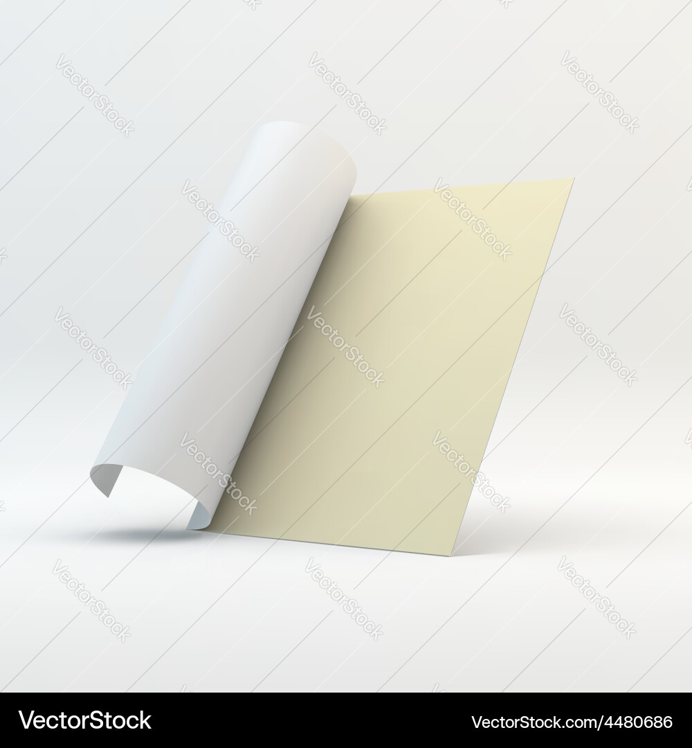 Blank page template for design layout 3d Vector Image