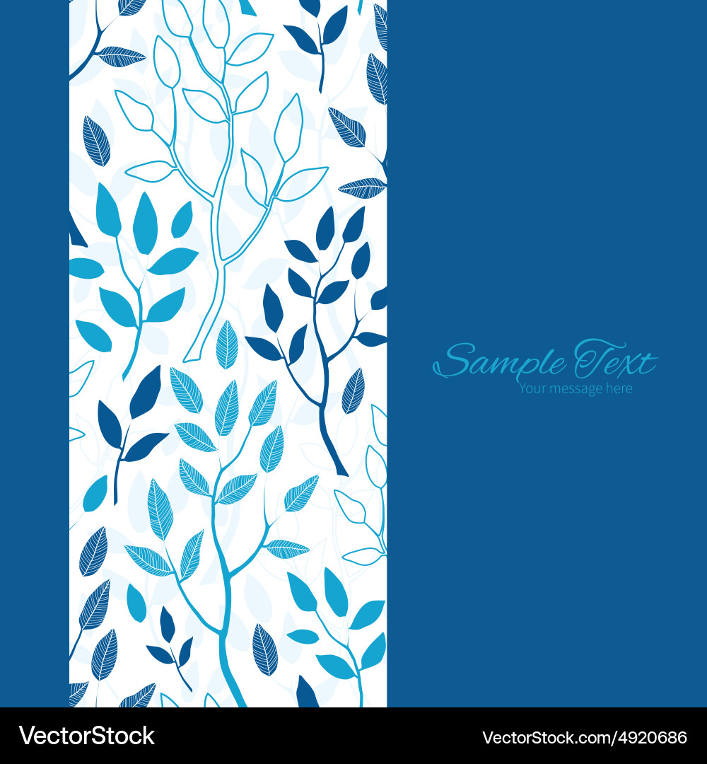 Blue forest vertical frame seamless pattern vector image
