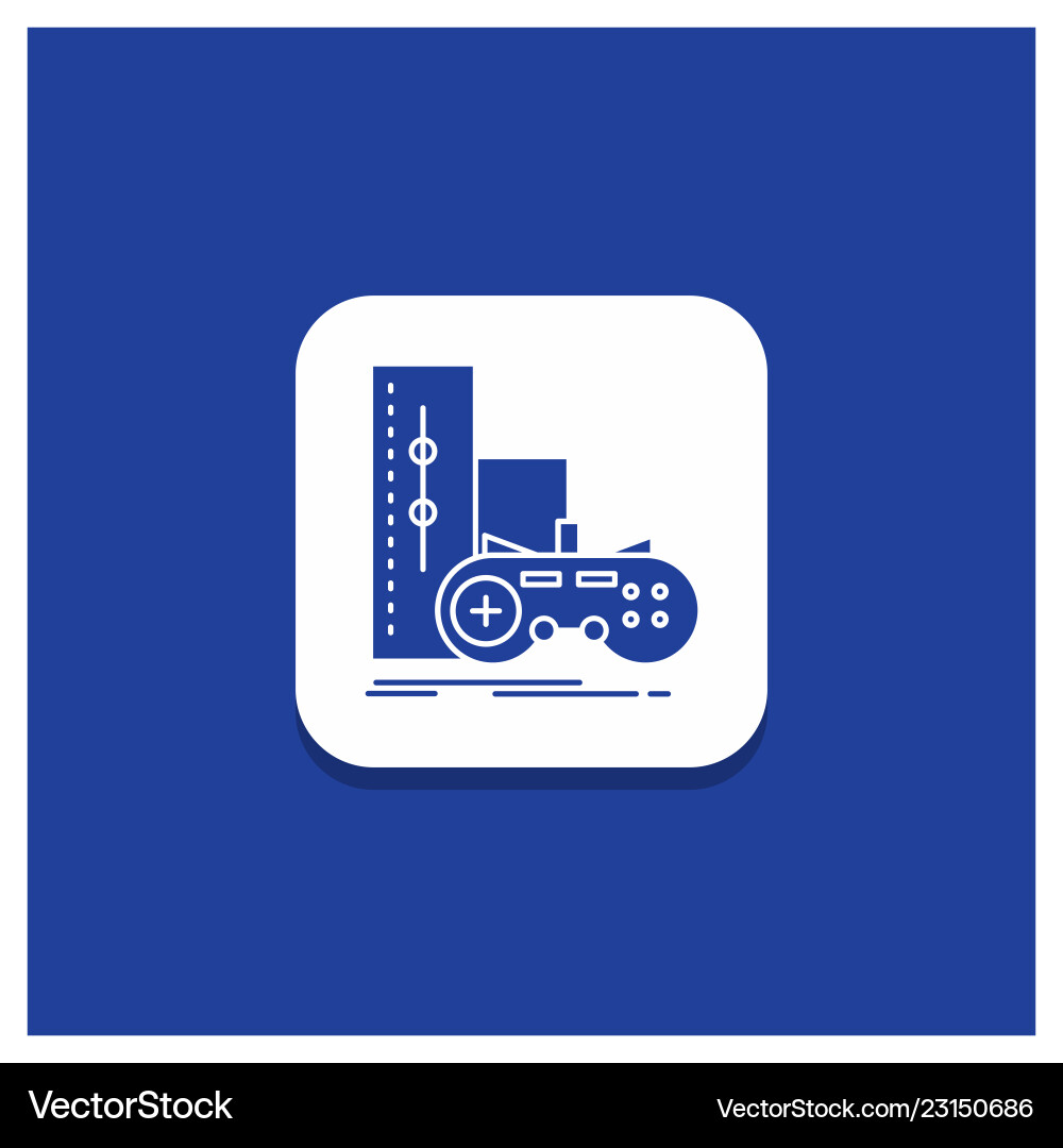 Blue round button for game gamepad joystick play Blue round button for game gamepad joystick play vector image