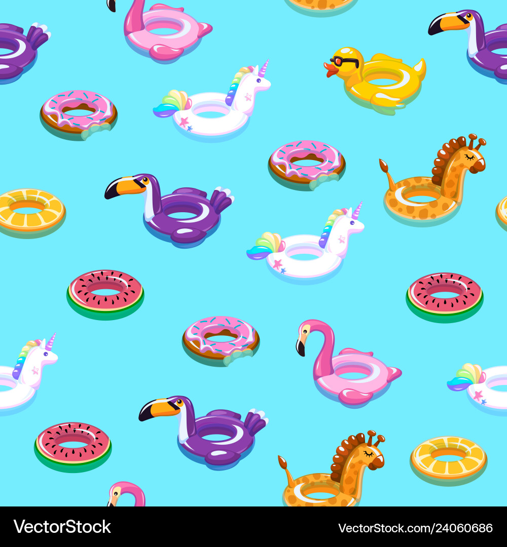 Colorful Pool Float Pattern vector image