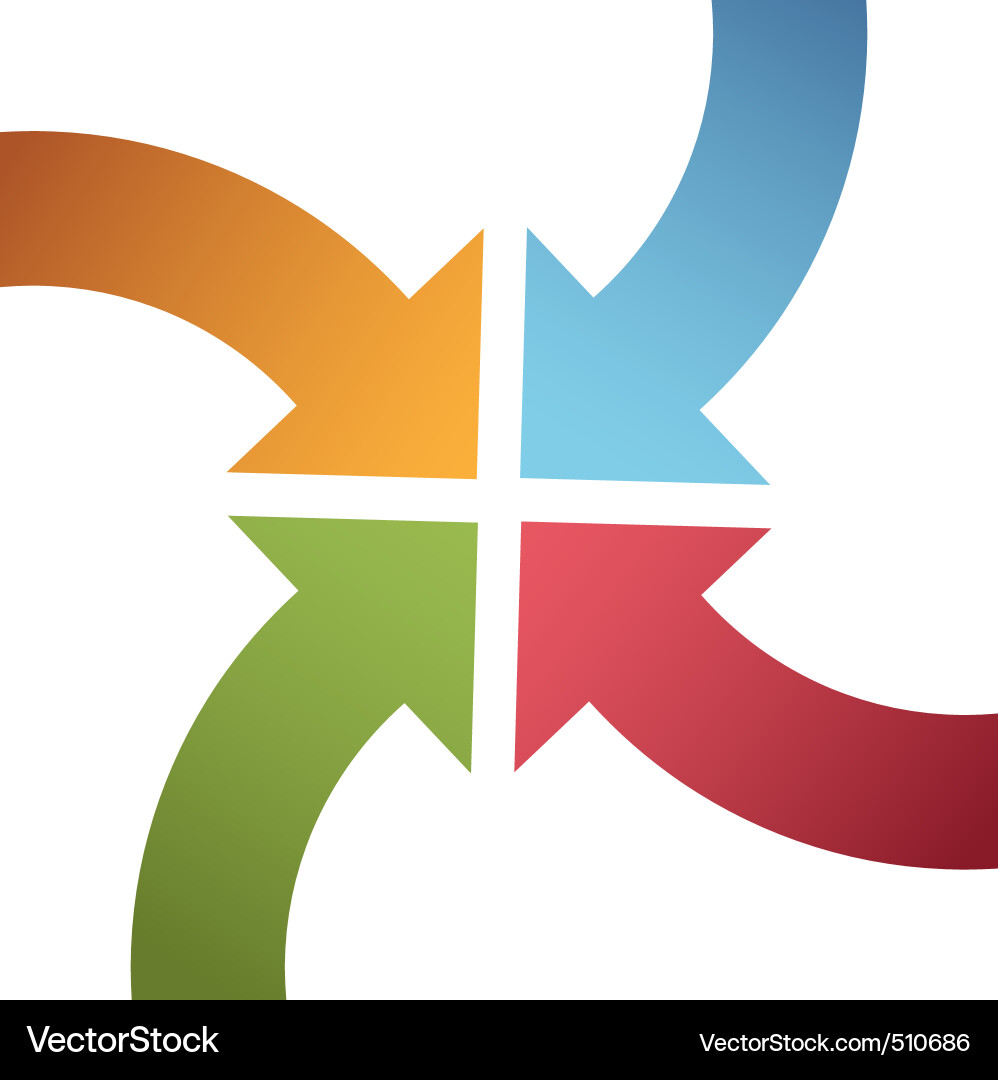 Converging Color Arrows Royalty Free Vector Image