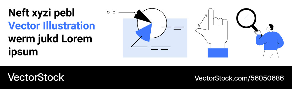Data analysis user interaction and research Vector Image