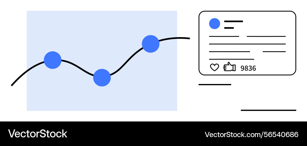 Digital analytics dashboard with trend graph Vector Image