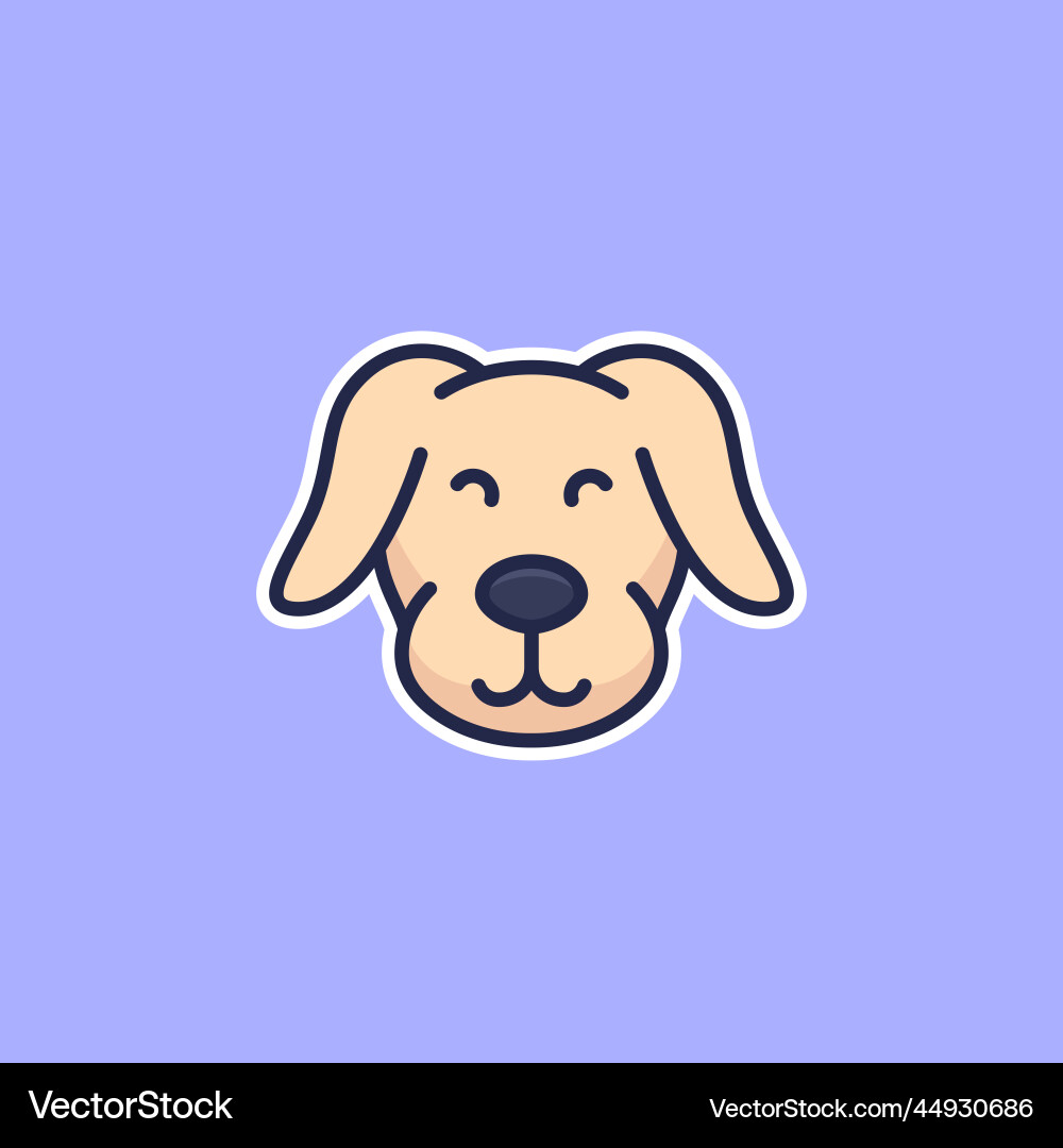 Dog puppy icon with outline – Royalty-Free Vector | VectorStock, image size:1000x1080