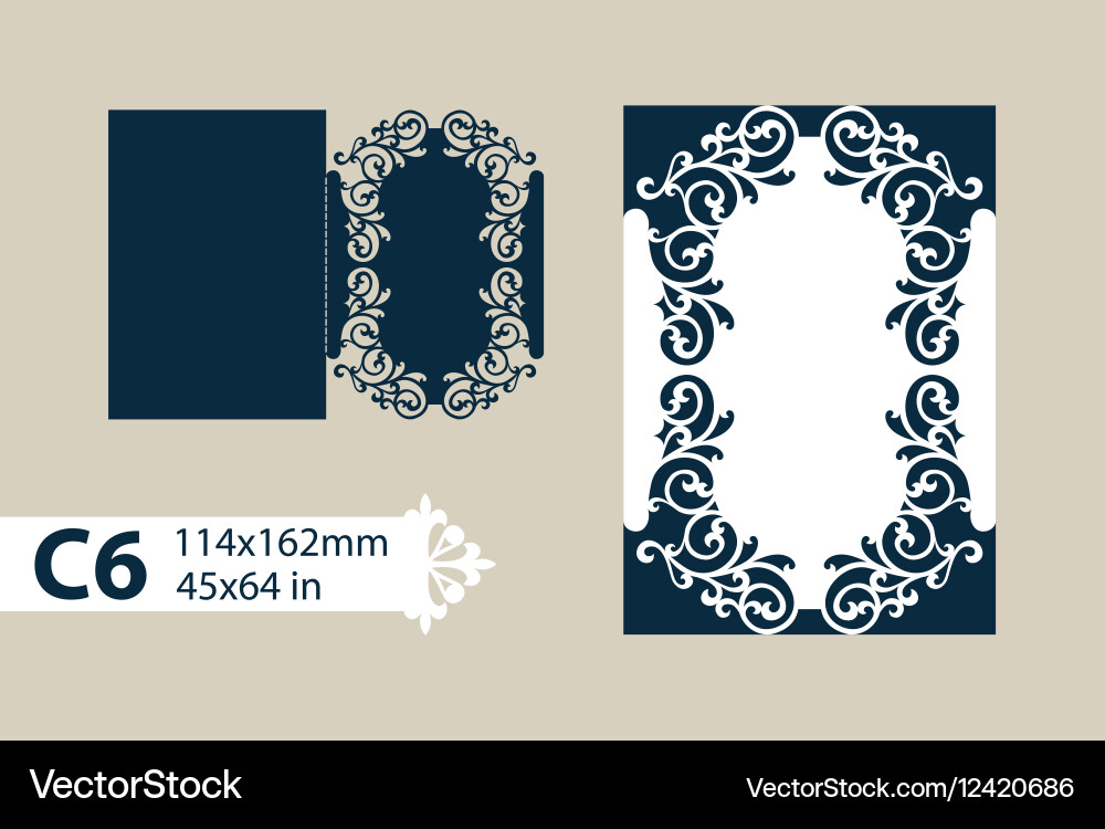 Elegant Openwork Envelope Template Vector Image
