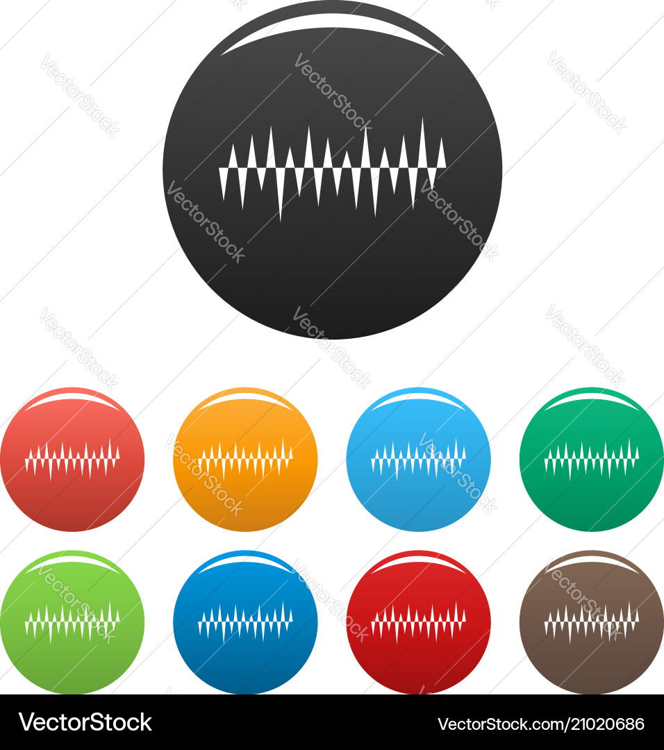 Equalizer pulse icons set color Equalizer pulse icons set color vector image