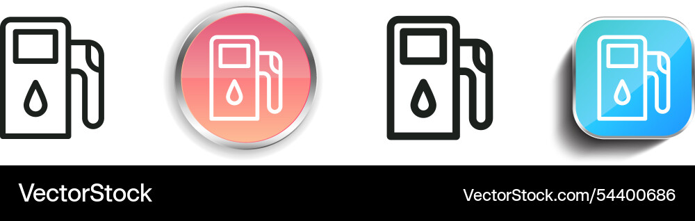 Fuel station icon thin linear regular and button vector image