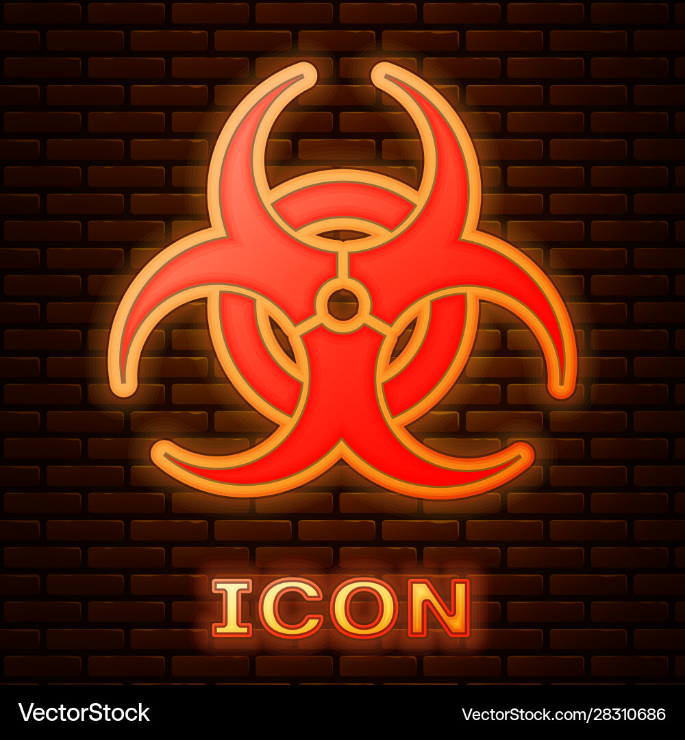 Glowing neon biohazard symbol icon isolated Glowing neon biohazard symbol icon isolated vector image