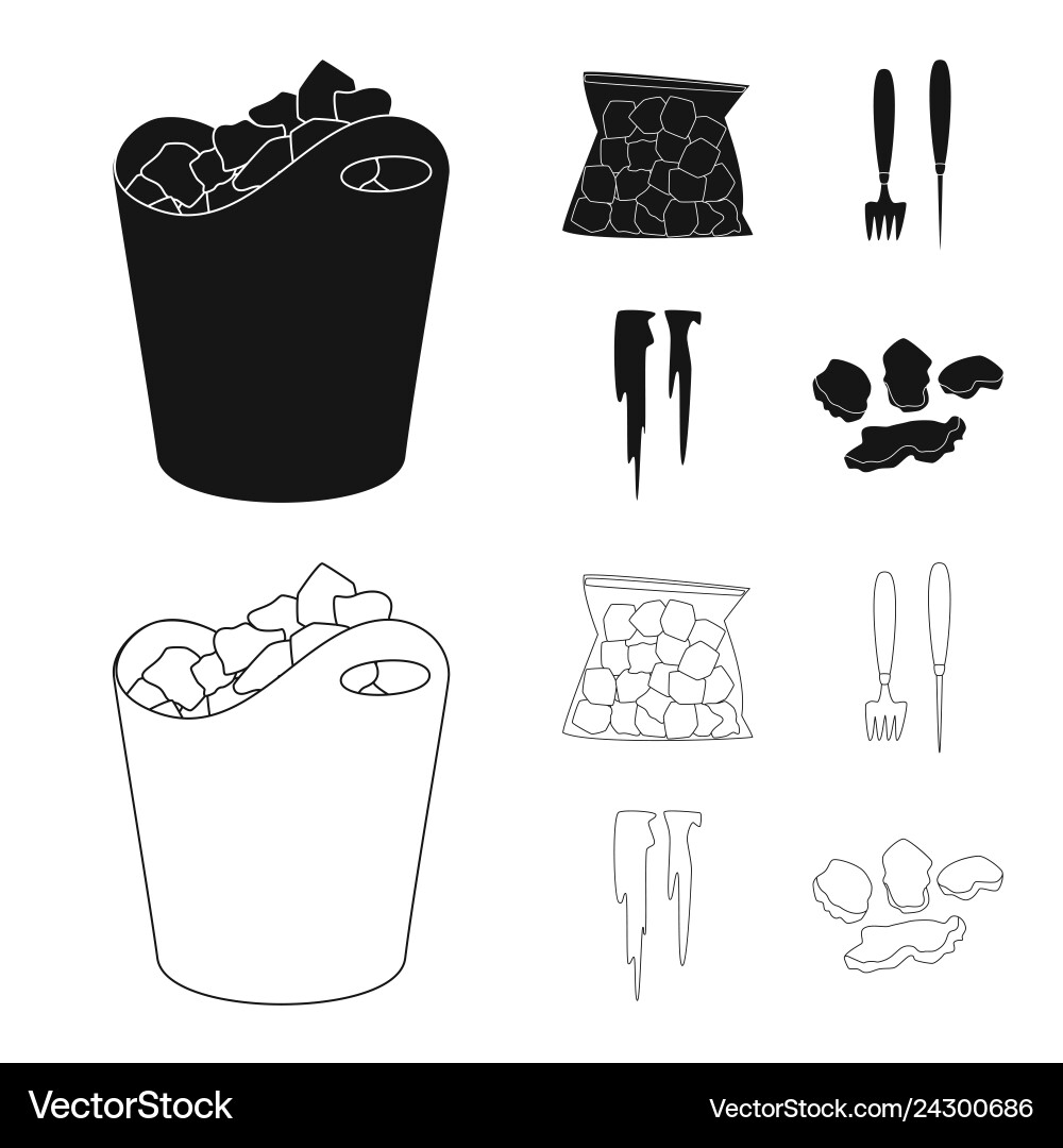Isolated object of texture and frozen sign set Isolated object of texture and frozen sign set vector image