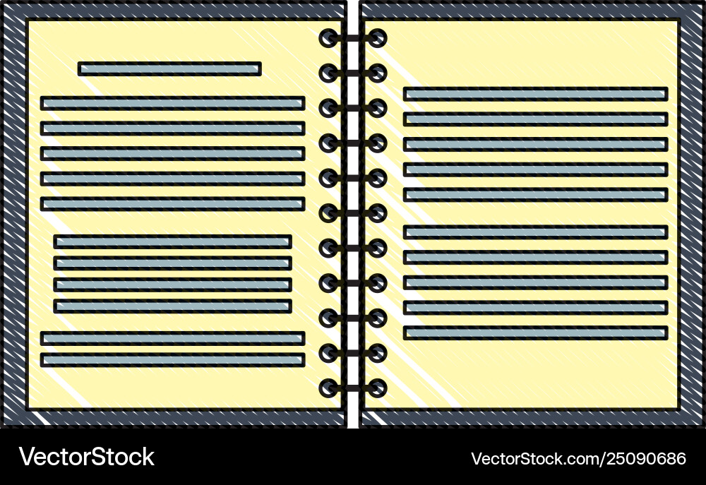 Notebook open isolated scribble vector image