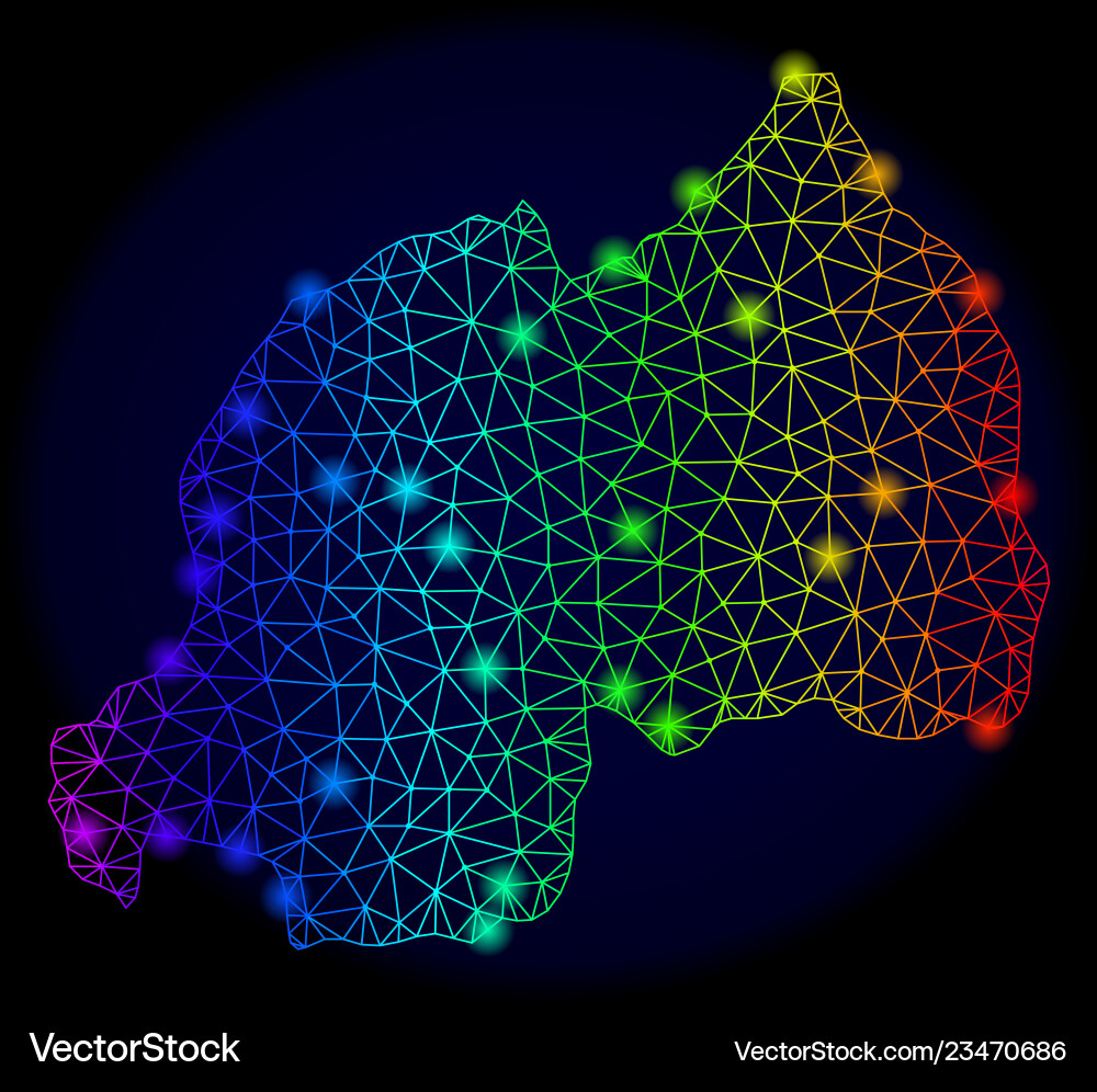 Polygonal network spectrum mesh map Vector Image