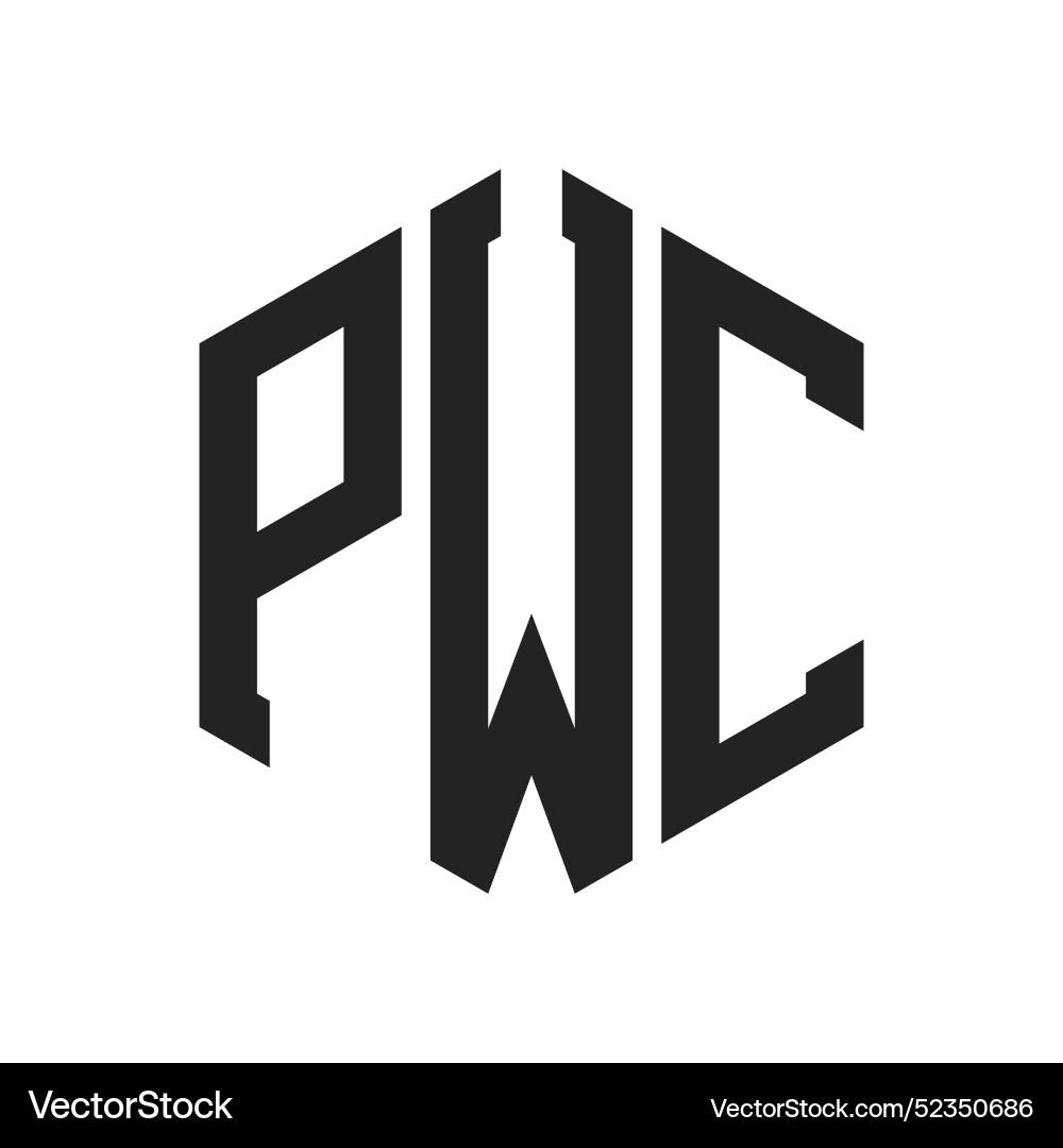 Pwc logo design initial letter monogram vector image