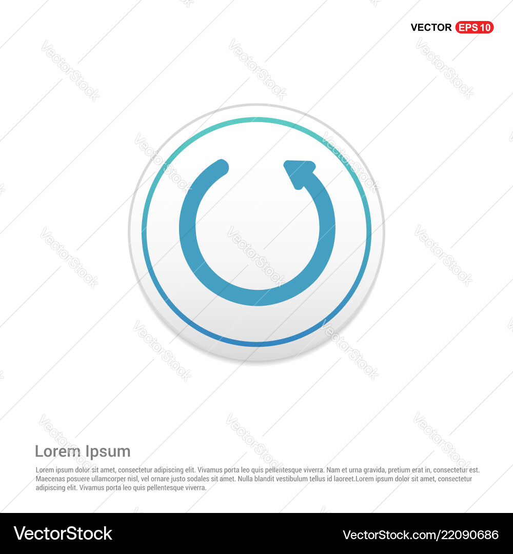 Reload icon - white circle button Vector Image