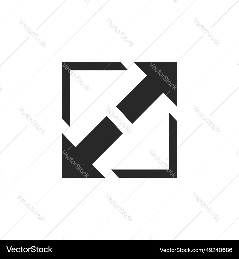 Resize enlarge arrow flat icon isolated vector image