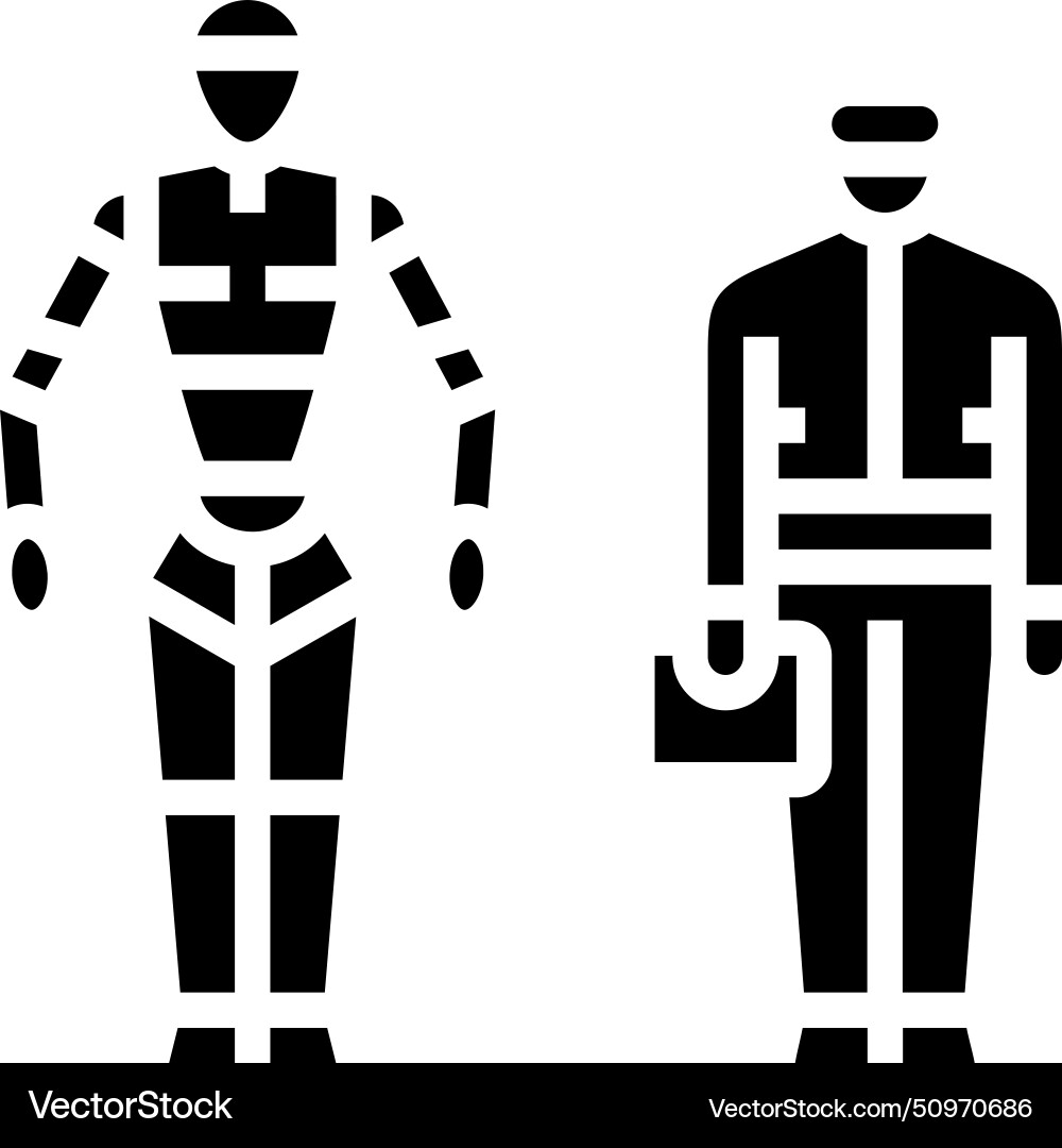 Robotics tech enthusiast glyph icon Vector Image