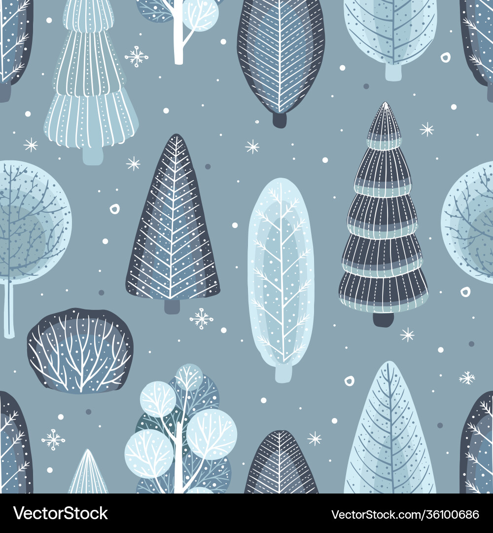 Seamless pattern with trees Seamless pattern with trees vector image
