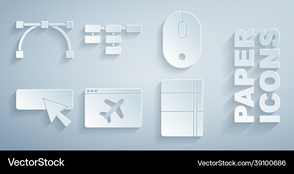 Set website template computer mouse ui or ux vector image