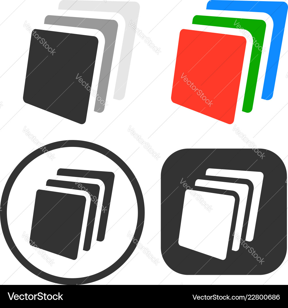 Stack sheets of paper icon symbol set Vector Image