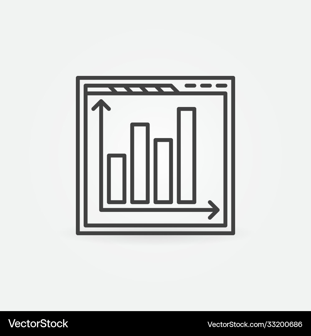 Web page with bar chart linear concept icon Web page with bar chart linear concept icon Vector Image